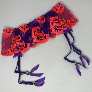 Agent Provocateur Karlie Purple Pink Suspender Belt AP3 Medium